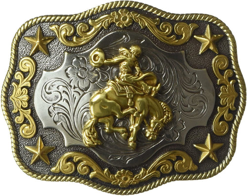 Nocona Men'S 2-Tone Bronc Scalop Oval Buckle, Multi/Color, One Size --|-- 18712