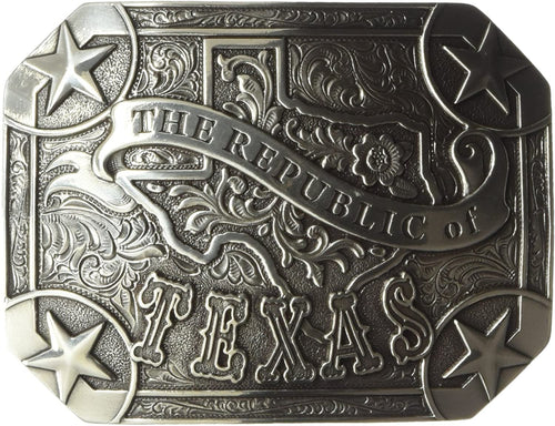 Nocona Men'S Republic Of Texas Buckle, Silver, One Size --|-- 1364