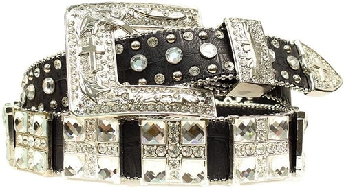 Blazin Roxx Croco Square Cross Rhinestone Belt --|-- 12903