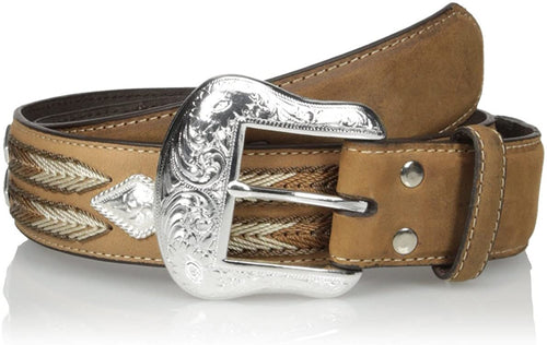 Nocona Belt Co. Men's Diamond Cncho Multi-Stitch, Medium Brown, 38 --|-- 1050