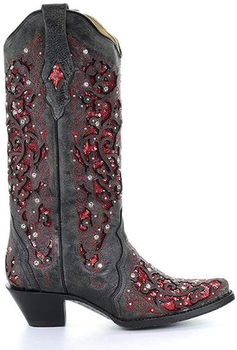 CORRAL Women's Inlay & Crystals Boots --|-- 4208