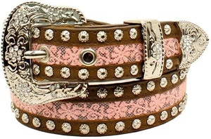 Ariat Girl's Floral Lace And Silver Studs Belt --|-- 9360
