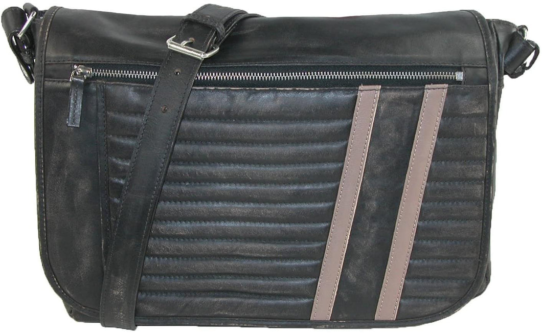 Scully Men's Leather Distressed Messenger Bag with Removable Computer Sleeve --|-- 14417