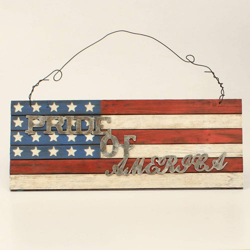 M&F Western 9500014 Pride of America Wood Wall Sign, Multi Color --|-- 18398