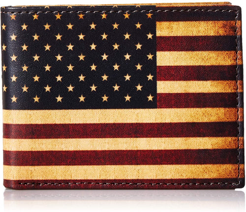 Nocona Belt Co. Unisex Vintage Usa Flag Bifold Wallet --|-- 19203