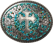 Load image into Gallery viewer, Nocona Belt Co. Womens Mf Ladies Stone Cross Buckle Turquoise --|-- 1349
