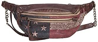 Scully 947-30-25 Americana Stars & Stripes Leather Waist Bag Brown --|-- 19966