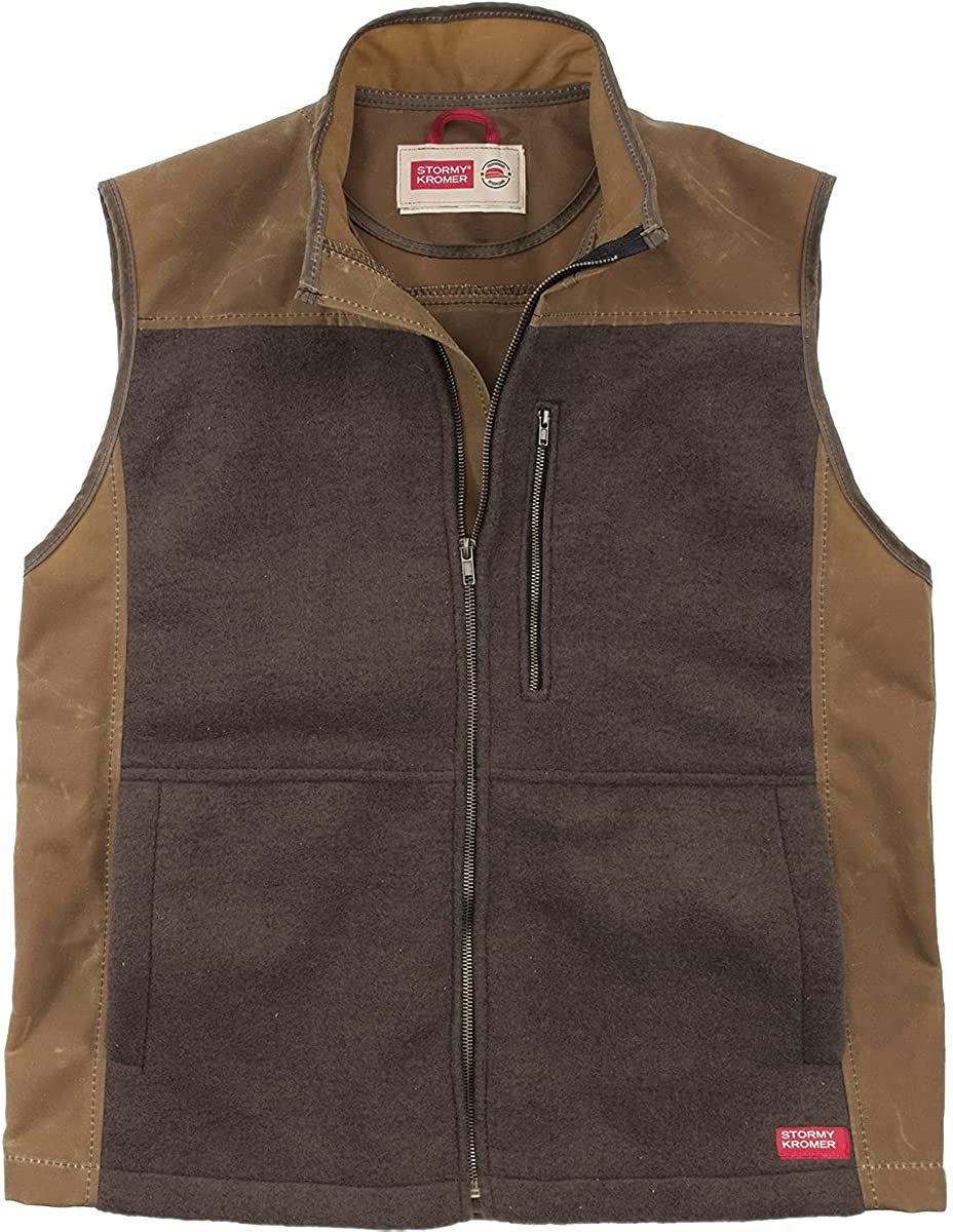 Stormy Kromer The Waxed Barrier Vest - Men's Wool Blend & Water Resistant Waxed Cotton Vest --|-- 4031