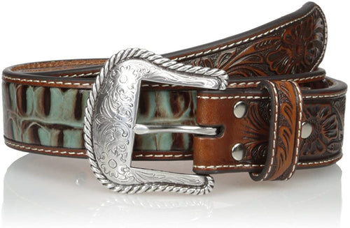 Nocona Belt Co. Men's Tirquoise Croc Side --|-- 4287