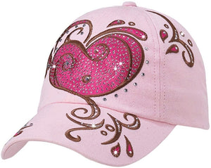 Blazin Roxx Ladies Bling Heart Embroidred Cap --|-- 12662