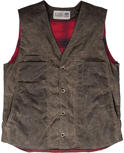 Stormy Kromer The Waxed Button Vest with Lining Dark Oak 3XL --|-- 186