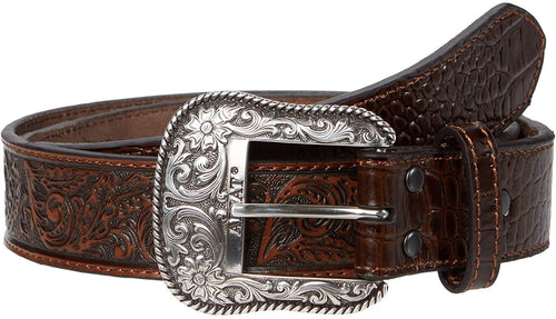 Ariat Embossed w/Gator Print Billet Belt --|-- 14981