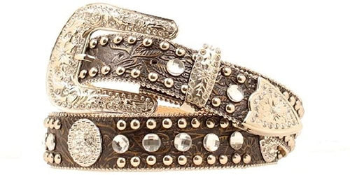 Blazin Roxx Ladies Floral Round Concho Rhinestone Belt --|-- 8043