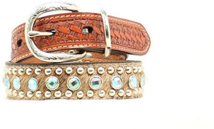 Double Barrel Rhinestone & Nailhead Dog Collar --|-- 14498