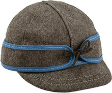 Load image into Gallery viewer, Stormy Kromer The Lil&#39; Kromer Benchwarmer Cap - Children&#39;s Winter Wool Hat with Ear Flap Blue/Gray --|-- 249
