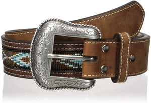 Nocona Belt Co. Men's Old School Blue Bead, Medium Brown, 34 --|-- 1178