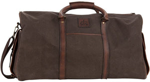 STS Ranchwear Men's The Foreman Duffel Bag, Dark Khaki Canvas/Leather, One Size --|-- 729