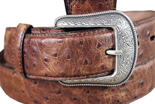 Load image into Gallery viewer, 3D Belt Co. Men&#39;s Vintage Ostrich Print Leather Belt --|-- 7915
