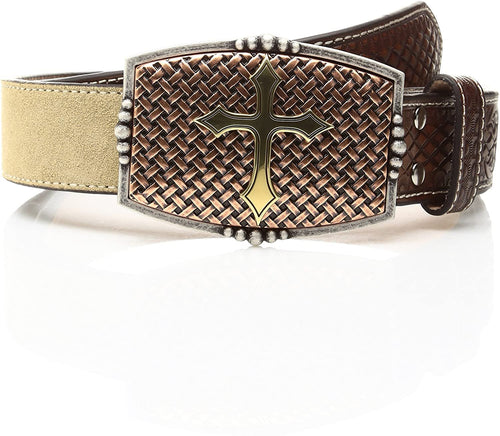 Nocona Belt Co. Men's Nocona Rough Cross Buckle Belt --|-- 9924