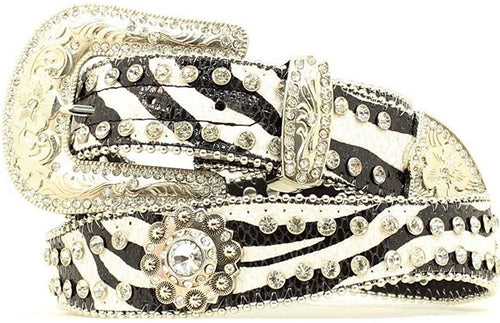 Blazin Roxx Scallop Zebra Bling Belt --|-- 15883