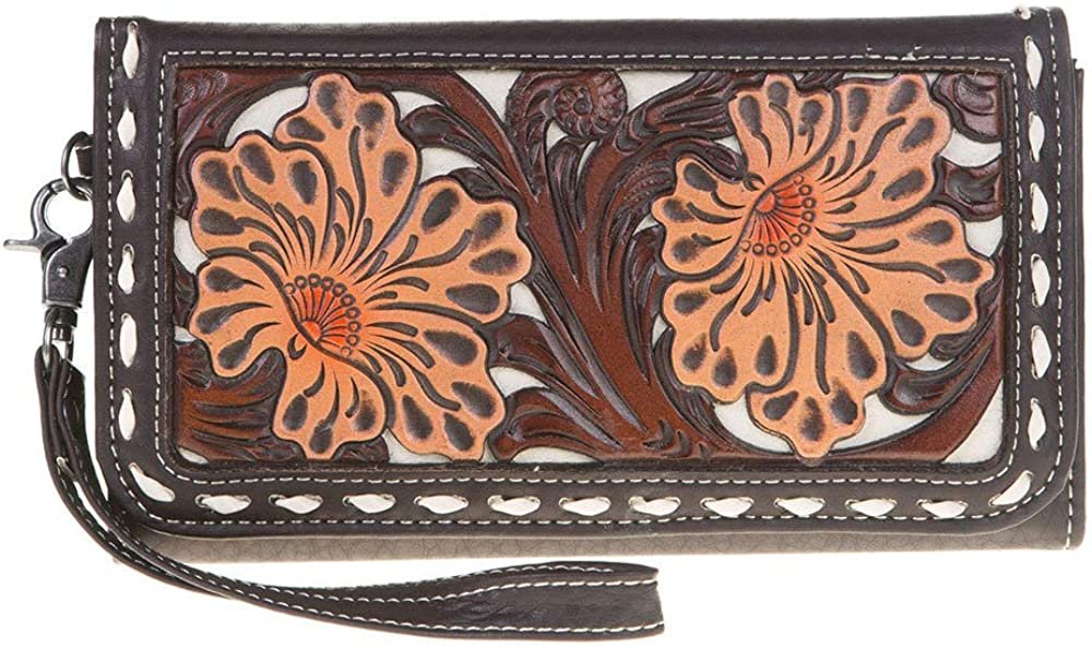 Floral Embossed Clutch Wallet --|-- 16112