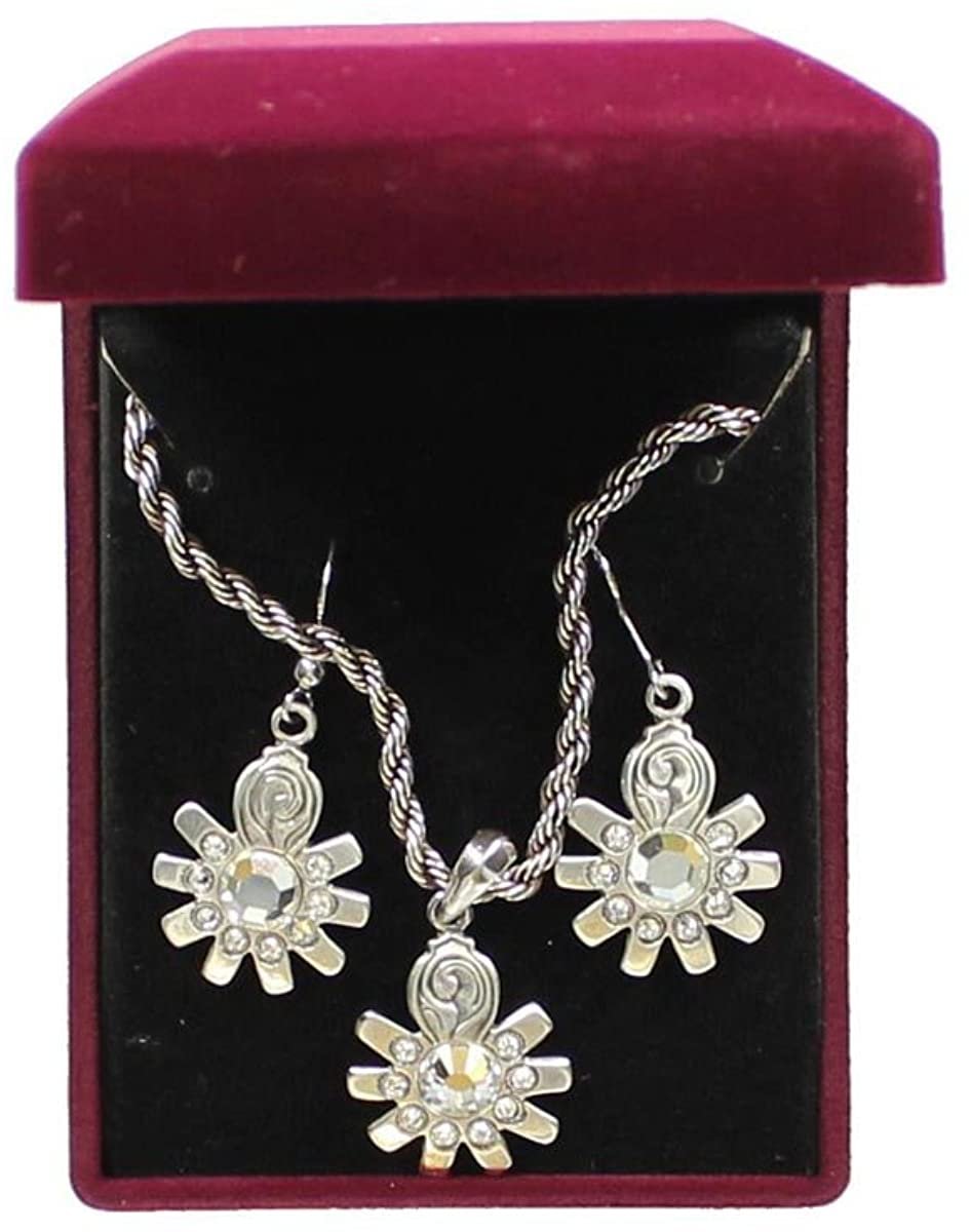 M & F Western Women's Lightning Ridge Embellished Rowel Charm Necklace Set Multi One Size --|-- 17923