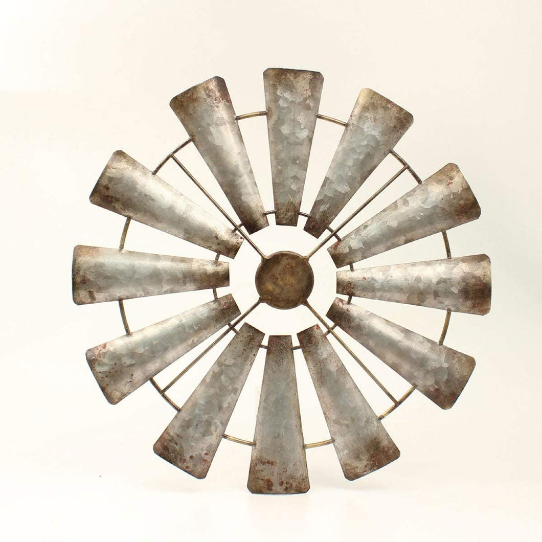 M&F Western 9500009 Rusted Metal Metal Wind Mill Wall Hanging, Silver --|-- 12575