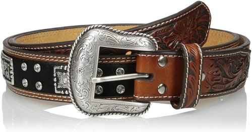 Nocona Men's Black Bar Bling, Black/Tan, 36 --|-- 1029