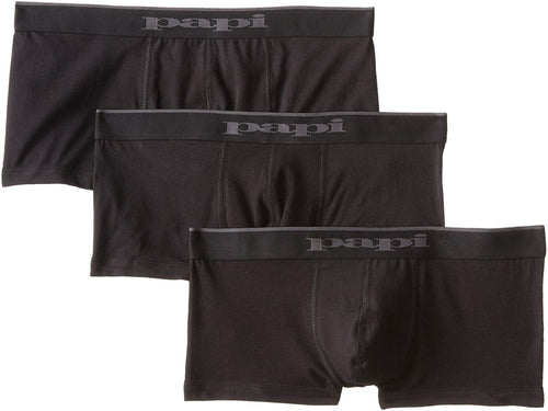 Papi Men's Stylish Brazilian Solid and Print Trunks (3-Pack of Men's Underwear) --|-- 3833