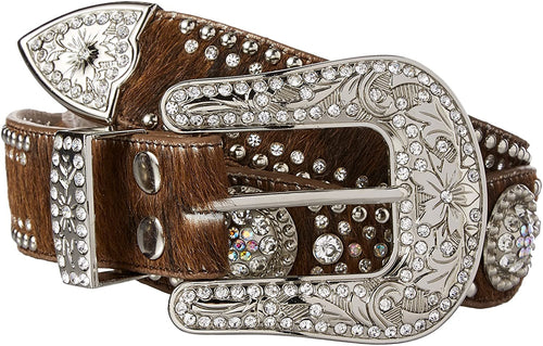 Nocona Belt Co. Women's Scallop Berry Concho Hair Belt --|-- 9890