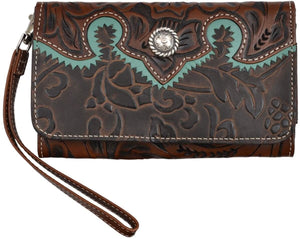 Angel Ranch Brown Large Smartphone Holder Wristlet --|-- 14496