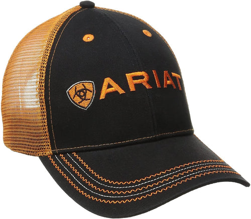Ariat Men'S Black Orange Mesh Hat, One Size --|-- 1289