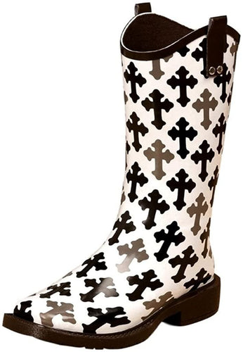 Blazin Roxx Ladies Gwen Rose Skull Square Toe Rain Boots --|-- 6031