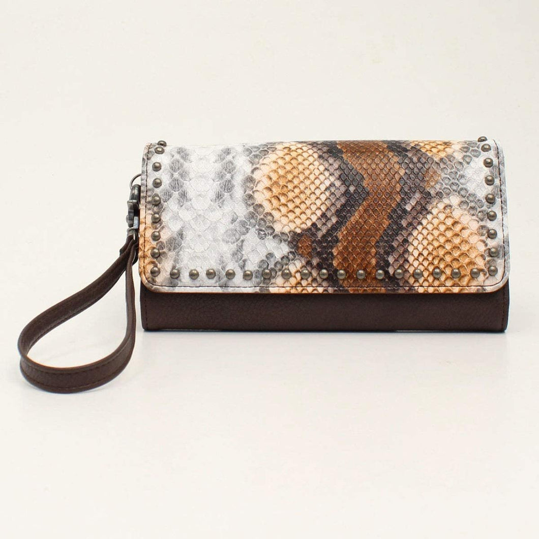 M&F Western Angel Ranch Python Clutch Brown One Size --|-- 13435