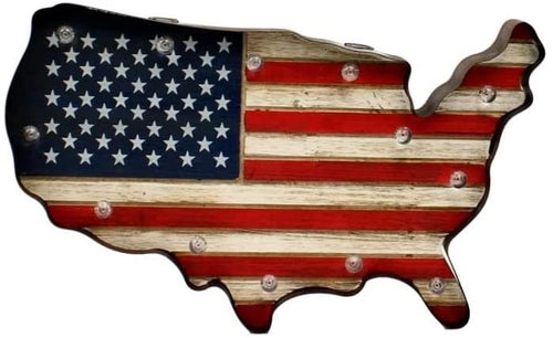 Western Moments Wall D'ecor Lighted American Flag Red White Blue 94008 --|-- 18338