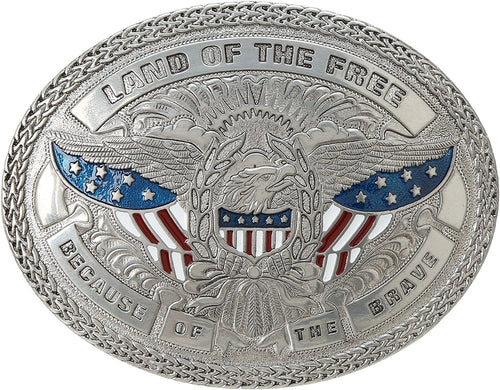 Nocona Men'S Land Of The Free Eagle Buckle, Silver, One Size --|-- 1404