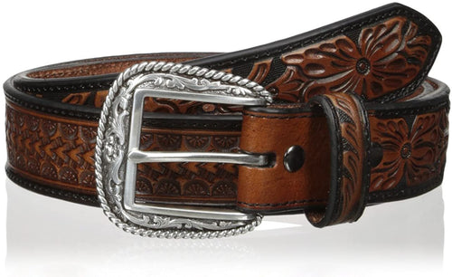 Ariat Men's Arrow Tooled Floral Billit Belt --|-- 3717