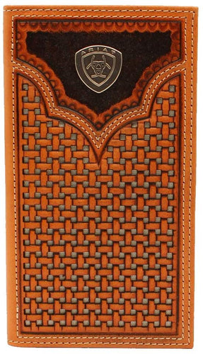 Ariat Basket Weave Rodeo Wallet/Checkbook Cover --|-- 18635