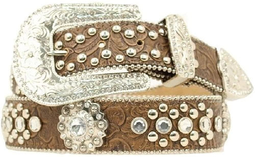 Nocona Belt Co. Women's Blazin Roxx Concho Studded Floral Embossed Western - N3516602 --|-- 17228