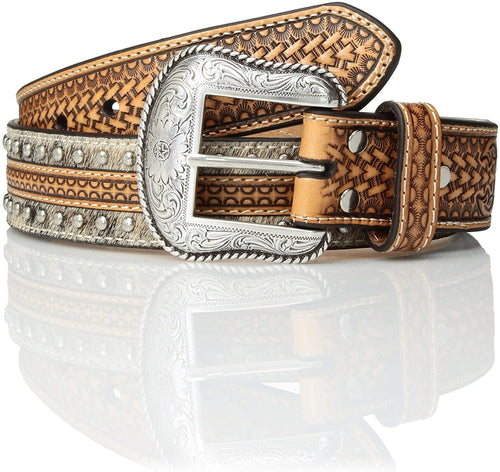 Nocona Belt Co. Men's Nocona Nail Hair Edge Center Arrow Belt --|-- 9361