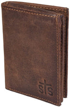 Load image into Gallery viewer, STS Ranchwear Men&#39;s Foreman Tri-fold Wallet, Distressed Brown Leather, One Size --|-- 696
