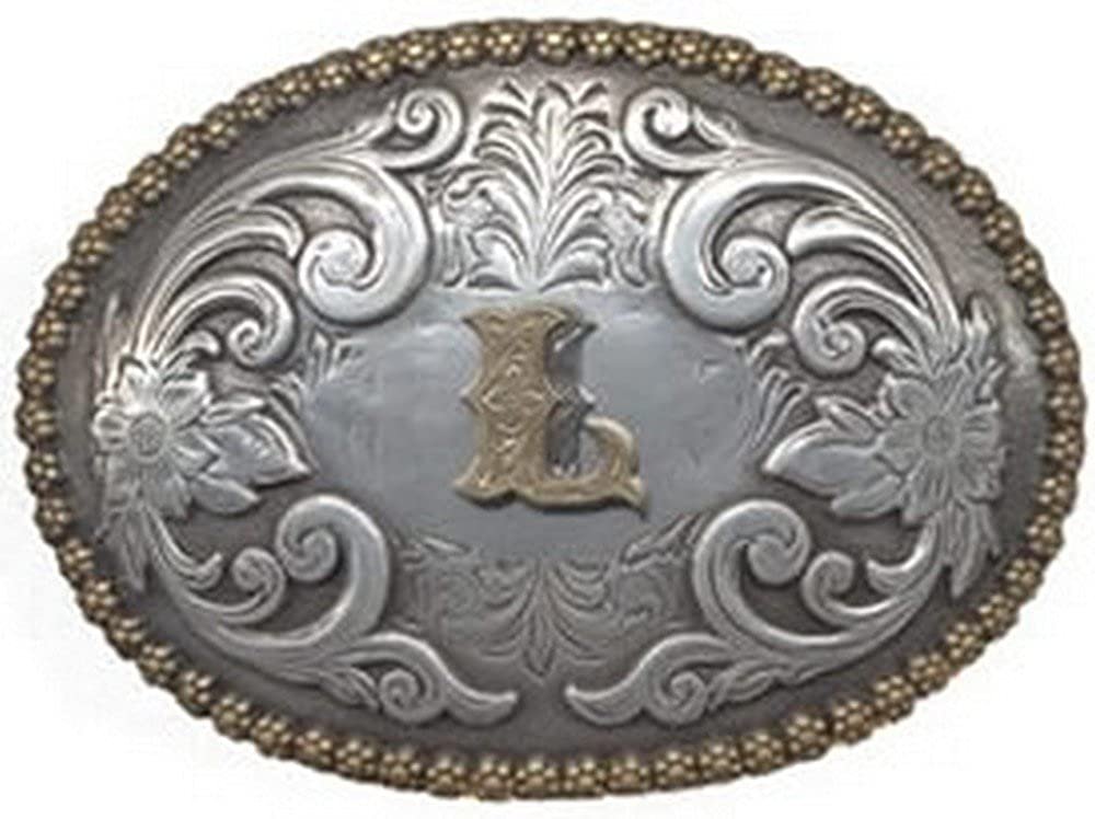 Nocona Belt Co. Womens MF L Initial Belt Buckle Silver --|-- 19242
