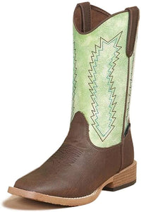 M&F Western Boy's Wyatt (Little Kid) Brown/Green Boot --|-- 14577