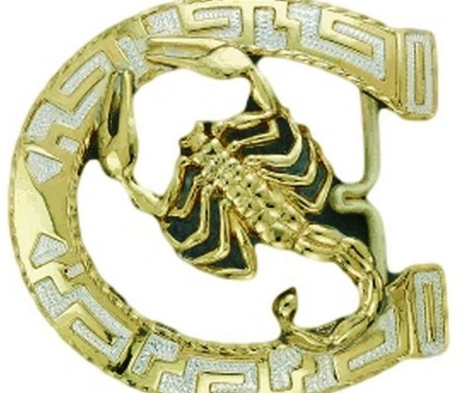 Crumine Horseshoe Scorpion Buckle - Silver Gold Plated - 3 X 3 --|-- 8080