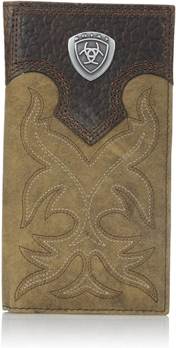 Ariat Men's Boot-Embroidery Rodeo Brown Wallet --|-- 19105