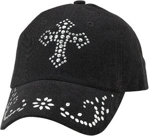 Blazin Roxx Women's Nailhead Cross Cap, Black, OS --|-- 19017