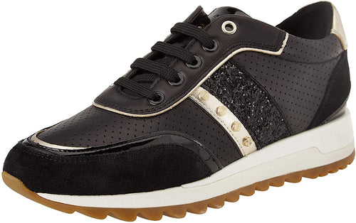 Geox Women's Suede Tabelya Trainers Black --|-- 17184