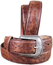 Load image into Gallery viewer, 3D Belt Co. Men&#39;s Vintage Ostrich Print Leather Belt --|-- 7914
