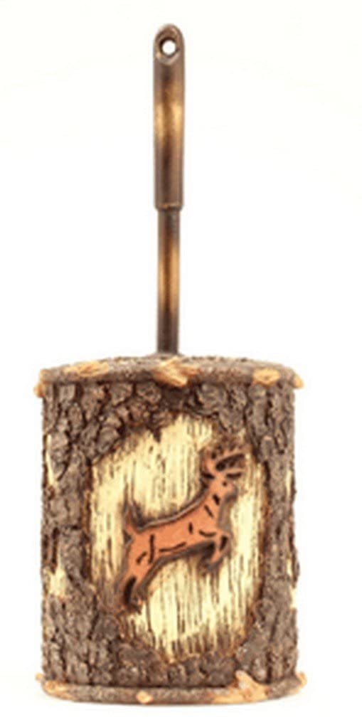 M&F Western Toilet Brush Caddy Bath White Tail Deer Brown 94253 --|-- 19670