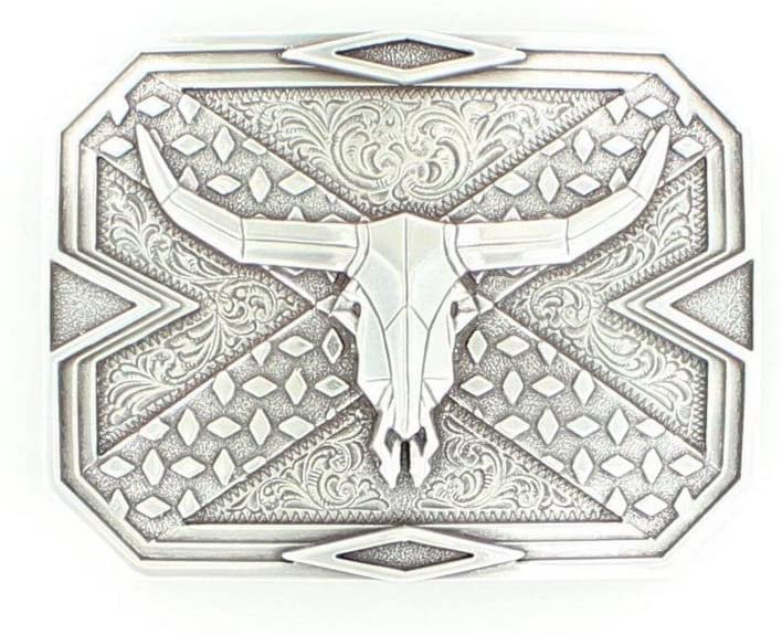 Nocona Belt Co. Womens MF Square Plate Steer Skull Buckle Silver --|-- 19052